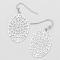 Lattice Lace Silver Tone Stensil Sensible Earrings.JPG